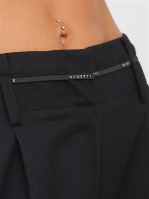 Pantalone Eusebio Nenette in fresco lana nero in DONNA