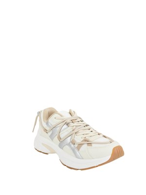 Sneaker Emme Marella in tessuto rete e spalmato avorio in DONNA