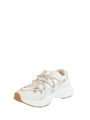 Sneaker Emme Marella in tessuto rete e spalmato avorio in DONNA