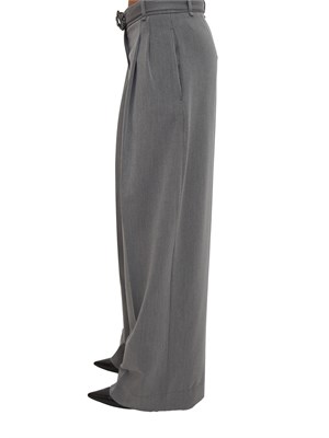 Pantaloni Liu Jo in misto viscosa grigi con cintura gioiello in DONNA