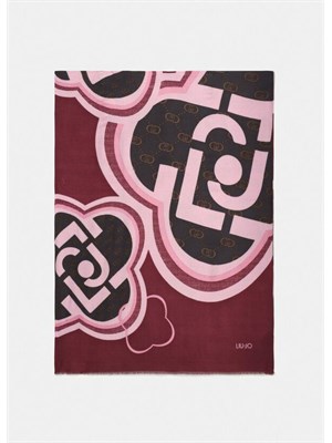 Stola Liu Jo donna in viscosa bordeaux stampa fantasia in DONNA