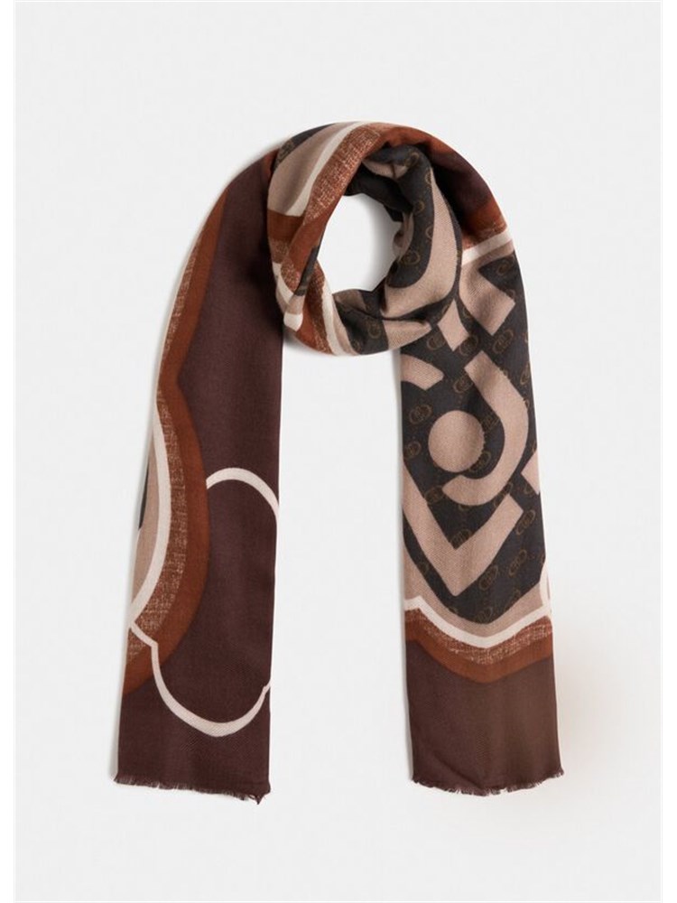 Stola Liu Jo donna in viscosa beige stampa fantasia