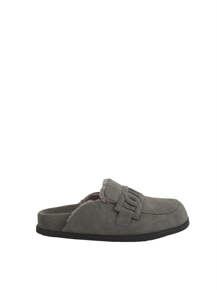 Scarpe mules a ciabatta Twinset effetto camoscio grigio