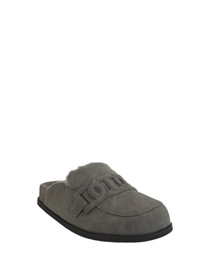 Scarpe mules a ciabatta Twinset effetto camoscio grigio in DONNA