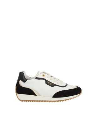 Sneaker Twinset in pelle bianca con inserti neri in DONNA