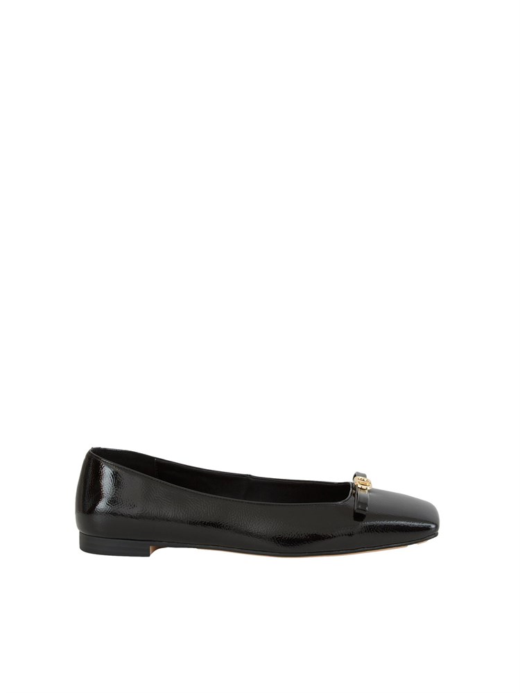 Ballerine Twinset in vernice nera con logo