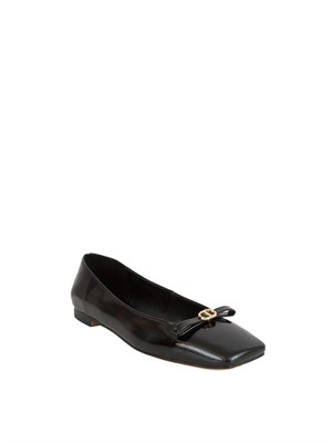 Ballerine Twinset in vernice nera con logo in DONNA
