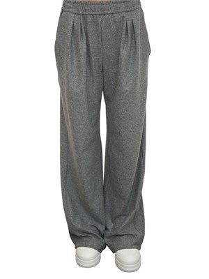 Pantaloni Pinko in flanella di misto lana grigi in DONNA