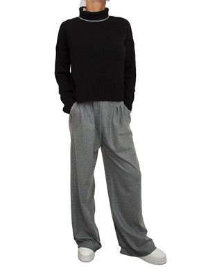 Pantaloni Pinko in flanella di misto lana grigi in DONNA