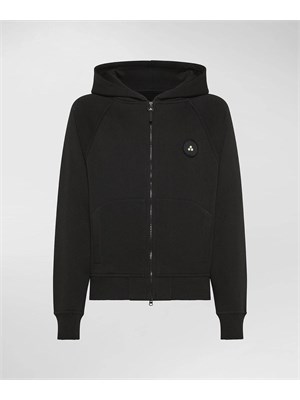 Felpa Peuterey Patek nero in cotone con zip in BAMBINO