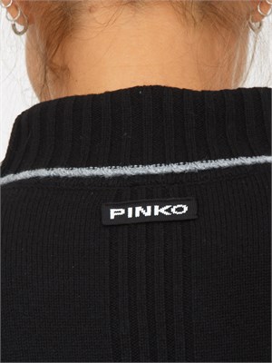 Maglia Pinko dolcevita in lana e cashmere nero in DONNA