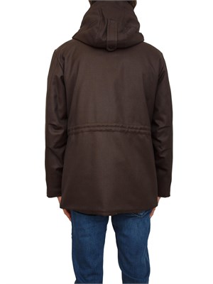 Giubbino con cappuccio Peuterey in drill di lana e nylon marrone in UOMO