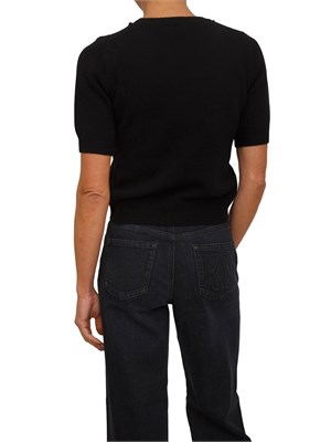 Maglia nera Marbeja Nenette a maniche corte in misto lana e cashmere in DONNA