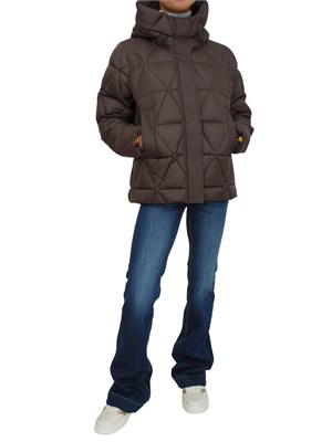 Piumino Lethille K-Way imbottito in tessuto marrone in DONNA