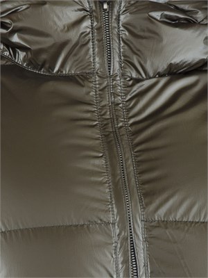 Piumino corto Lethille K-Way in tessuto luminoso verde in DONNA