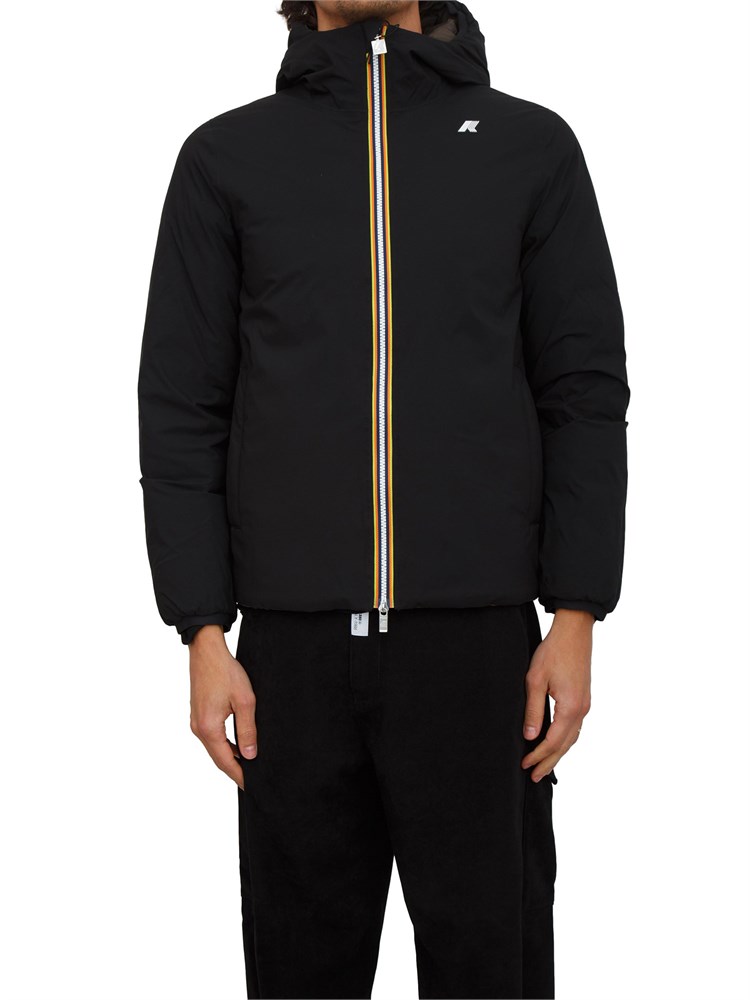 Giubbino uomo K-Way double face nero e marrone