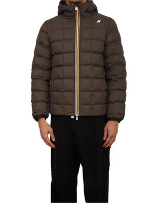 Giubbino uomo K-Way double face nero e marrone in UOMO