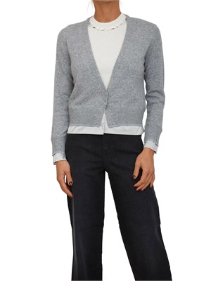 Cardigan donna Cile Nenette in misto cashmere grigio in DONNA