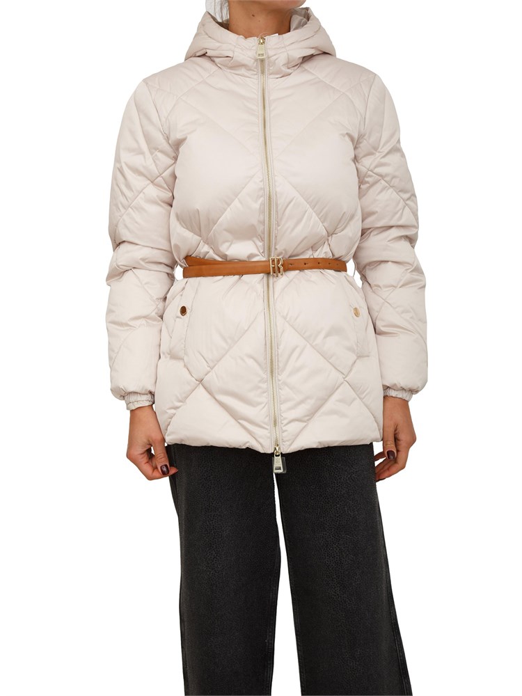 Piumino donna Fracomina in tessuto beige