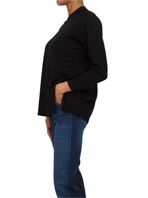 Maglia girocollo Mover Nenette in lana merino nera in DONNA