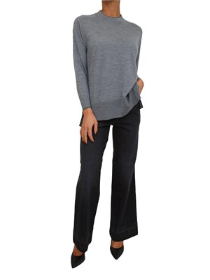 Maglia girocollo Mover Nenette in lana merino grigia in DONNA