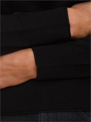 Maglia donna a collo alto Mita Nenette in lana merino nera in DONNA