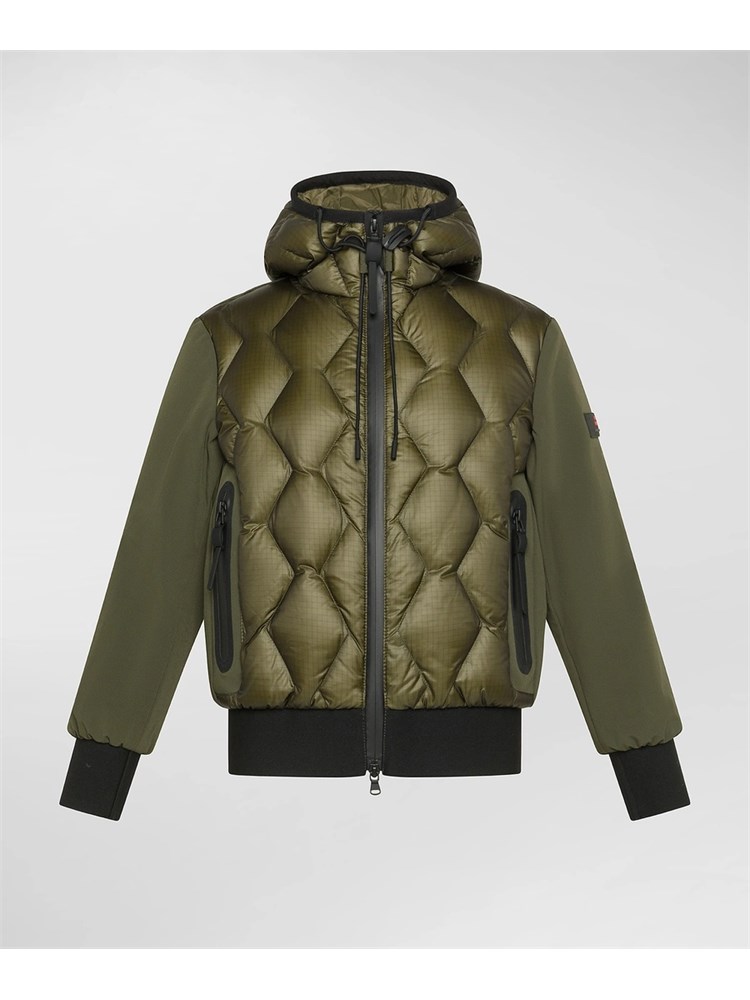 Bomber Peuterey verde in ripstop con trapunta rombi