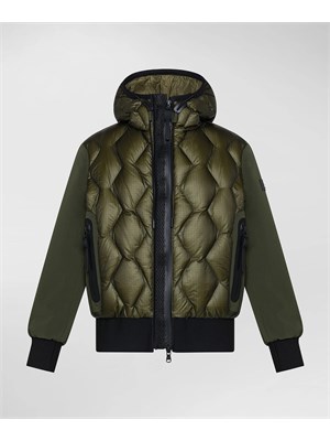 Bomber Peuterey verde in ripstop con trapunta rombi in BAMBINO
