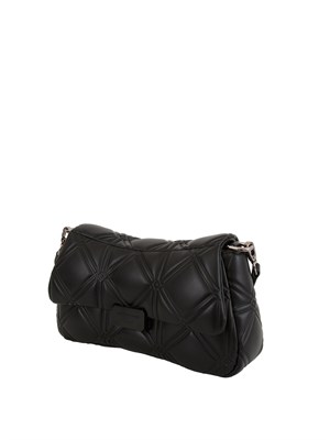 Borsa a spalla Emporio Armani in ecopelle nera effetto matelassÉ in DONNA