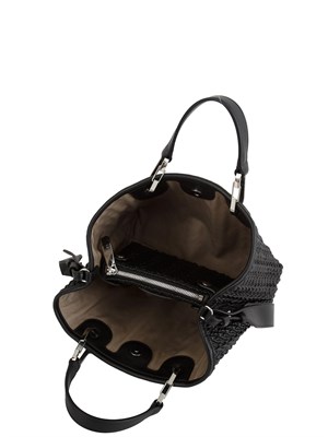 Shopper piccola Emporio Armani in ecopelle trapuntata nera in DONNA