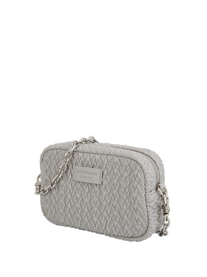 Borsa a tracolla Emporio Armani in ecopelle goffrata grigia in DONNA