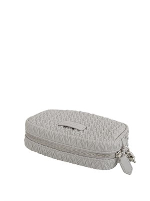 Borsa a tracolla Emporio Armani in ecopelle goffrata grigia in DONNA