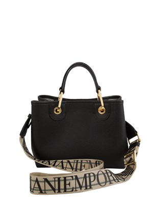 Shopper piccola Emporio Armani in nappa nera in DONNA