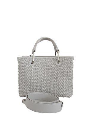 Shopper piccola Emporio Armani in ecopelle trapuntata grigia in DONNA