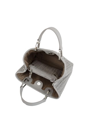 Shopper piccola Emporio Armani in ecopelle trapuntata grigia in DONNA