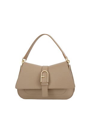 Borsa Furla Flow M in pelle taupe in DONNA