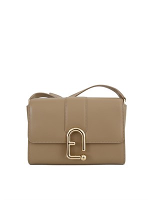 Borsa a tracolla Furla Urban S in pelle taupe in DONNA