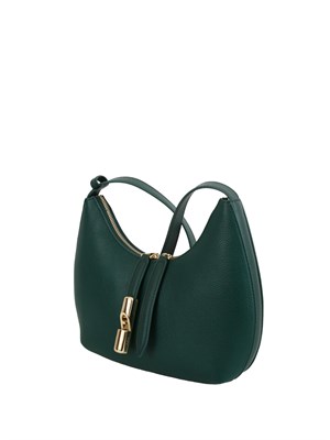 Borsa a spalla Furla Goccia S in pelle verde in DONNA