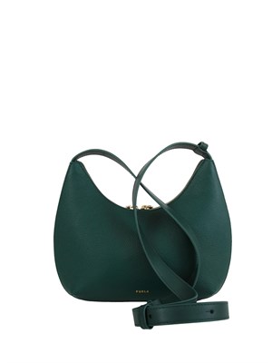 Borsa a spalla Furla Goccia S in pelle verde in DONNA