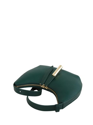 Borsa a spalla Furla Goccia S in pelle verde in DONNA