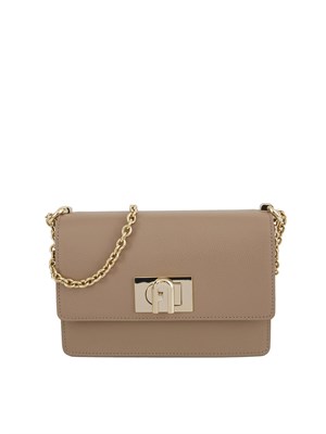 Borsa a tracolla mini Furla 1927 in pelle taupe in DONNA