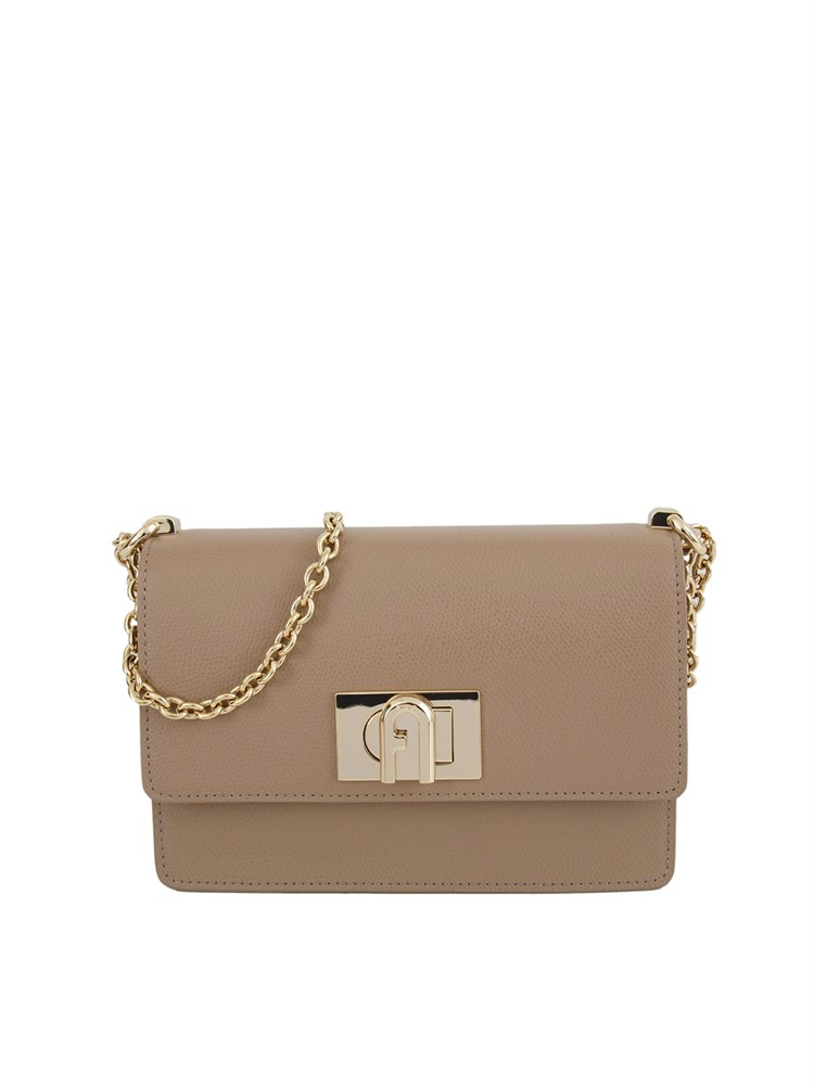 Borsa a tracolla mini Furla 1927 in pelle taupe