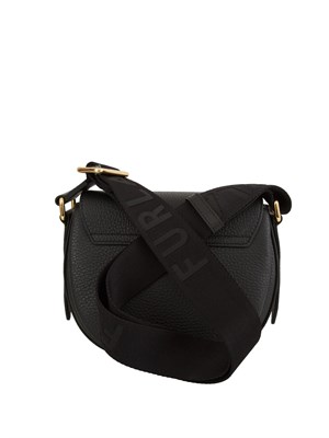 Borsa a tracolla Furla Lotus in pelle martellata nera in DONNA