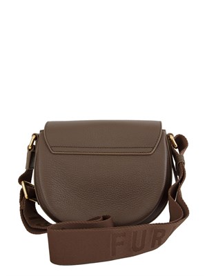 Borsa a tracolla Furla Lotus in pelle martellata marrone in DONNA