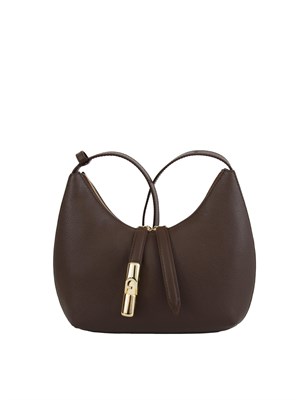 Borsa a spalla Furla Goccia S in pelle marrone in DONNA