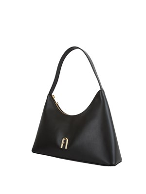 Borsa a spalla Furla Diamante S in pelle nera in DONNA