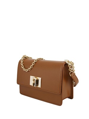 Borsa a tracolla mini Furla 1927 in pelle cuoio in DONNA