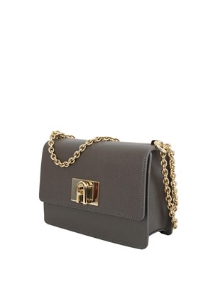 Borsa a tracolla mini Furla 1927 in pelle grigia in DONNA