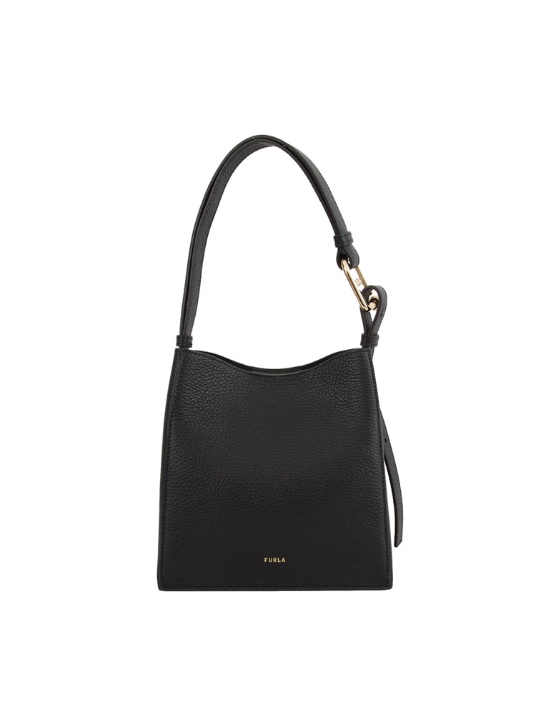 Borsa secchiello Furla Nuvola Mini in pelle nera