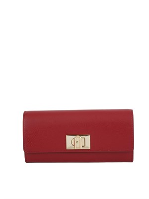 Portafoglio Furla 1927 in pelle bordeaux in DONNA